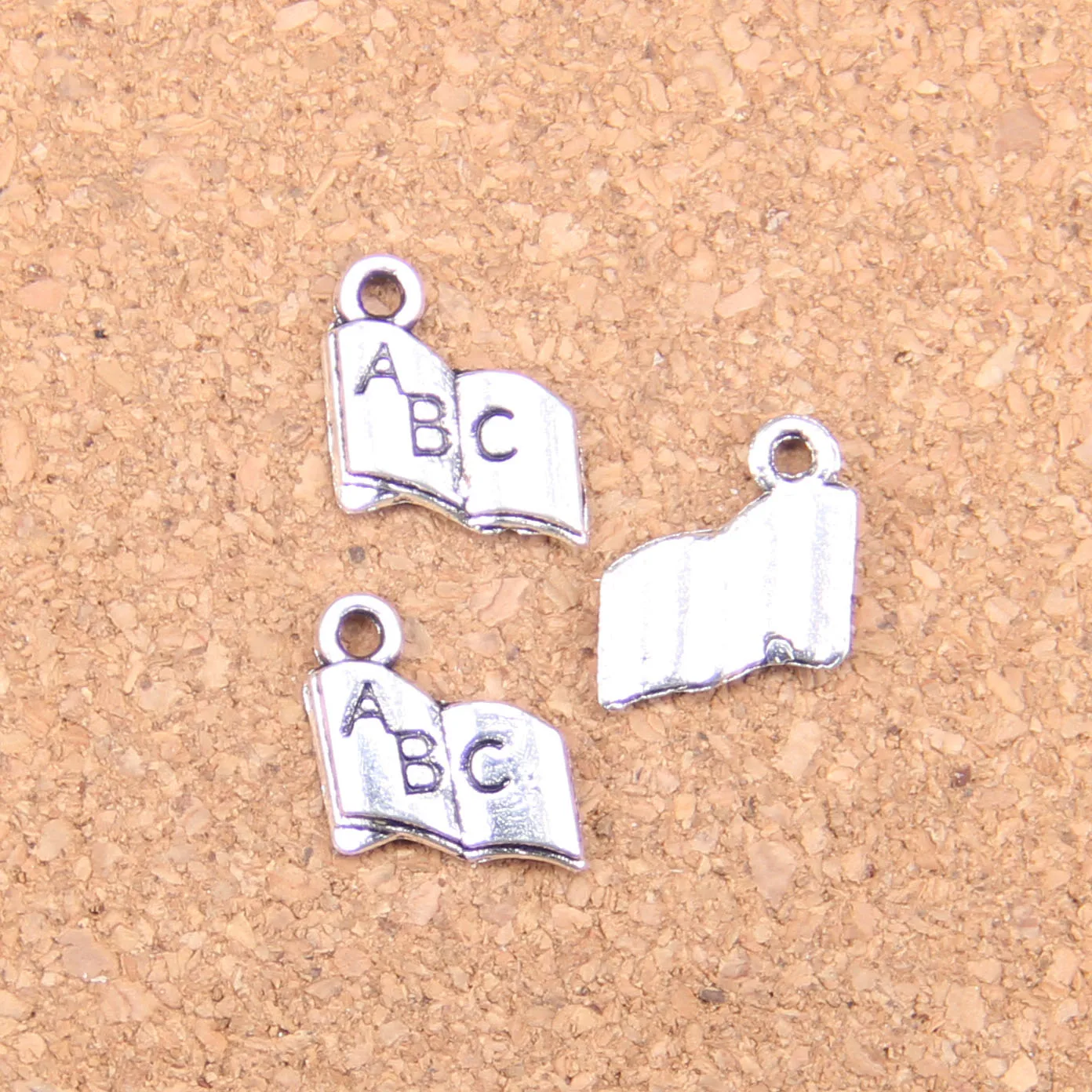 Подвески открытые в виде книги abc 40 шт. 11x11 мм искусственные винтажные DIY для