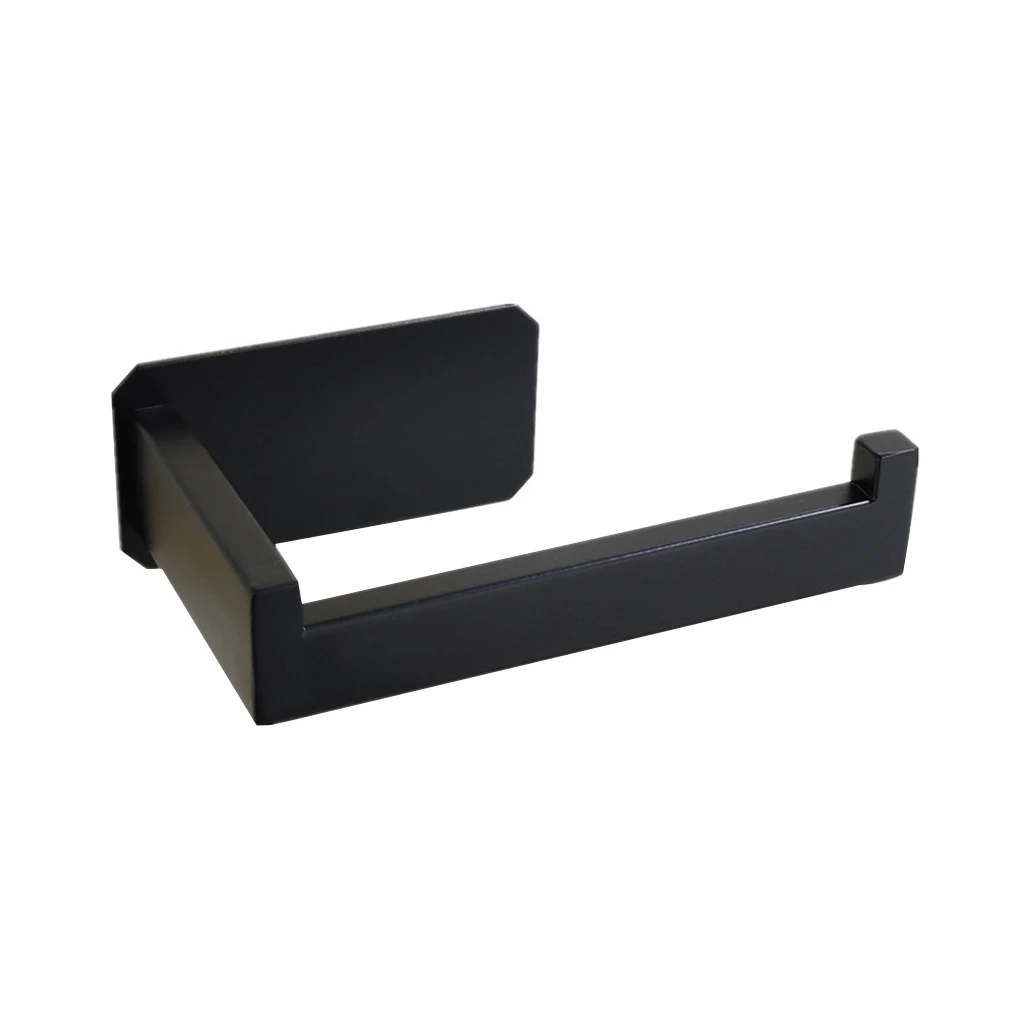 

Wall Mounted Style Hanger Household Stand Rack Self-adhesive No-Drill Paper Holder Smooth Surface Drawer Black