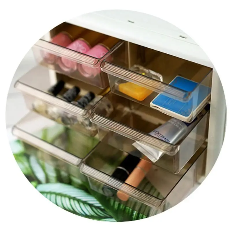 

8 Grid Drawer Cabinet Jewelry Storage Box Organizer Desktop Makeup Bin Container Dropshipping