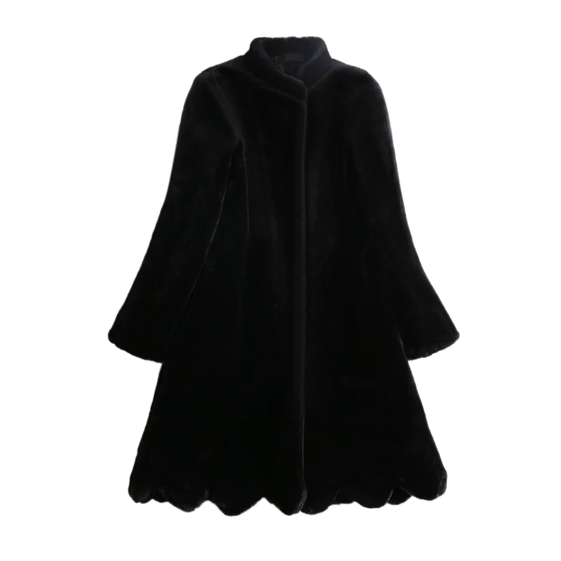 2021 Winter Faux Mink Fur Jacket Coat For Women's Warm Parka Female Long Plus Size Womens Thick Outwear | Женская одежда