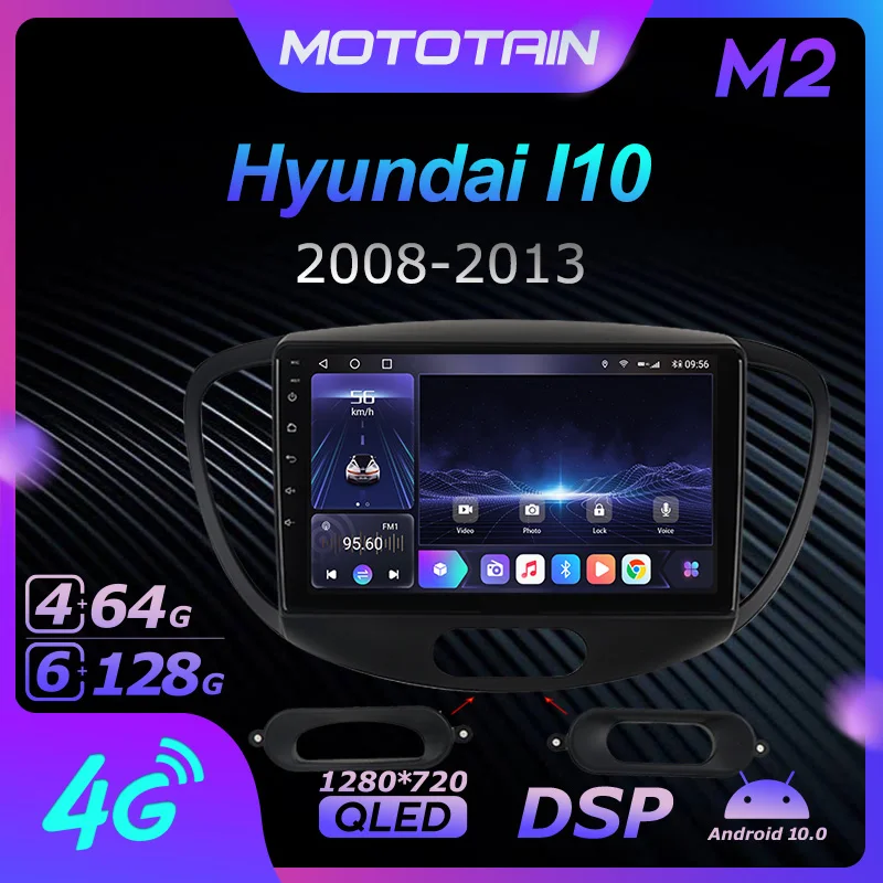 

Автомагнитола Mototain, 2 Din, для HYUNDAI I10 2008-2013, Android 10,0, мультимедиа, 4G LTE, 6 ГБ ОЗУ, 128 Гб ПЗУ, 1280*720