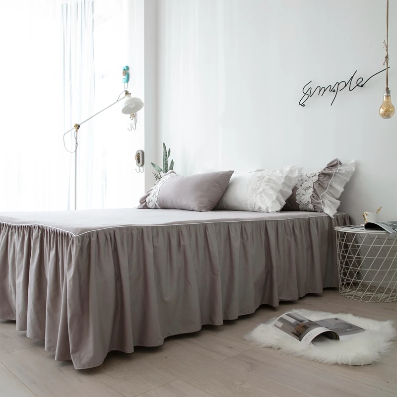 Комплект постельного белья Queen Size 100% хлопок в Корейском стиле кружевная юбка для