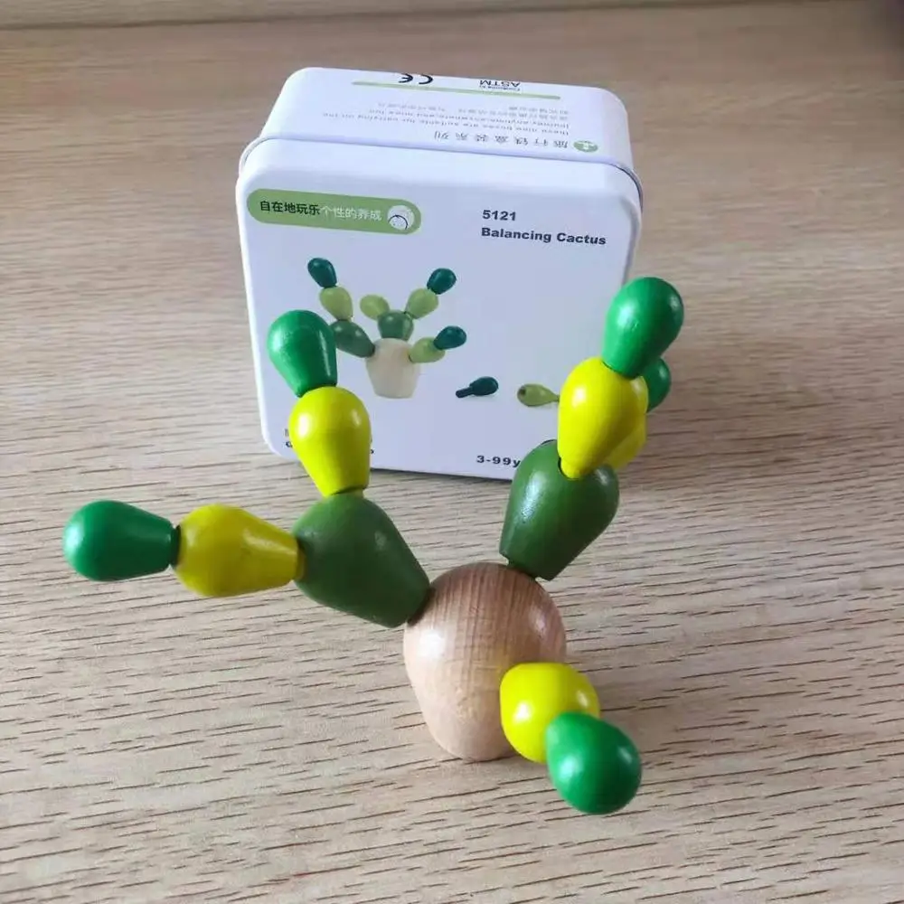 Balancing cactus Деревянные развивающие игрушки для раннего обучения, развивающие строительные блоки, игрушки для разборки, Детские когнитивные интерактивные игры, игрушки, подарки - Цвет: Balancing cactus