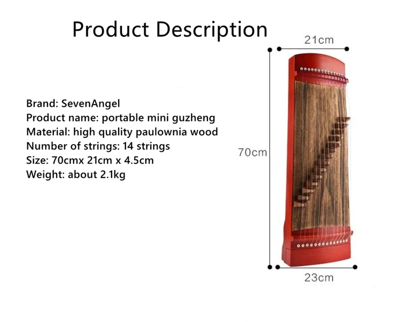 Китайский Guzheng Профессиональный 70 см маленький guzheng 14 струн миниатюрный
