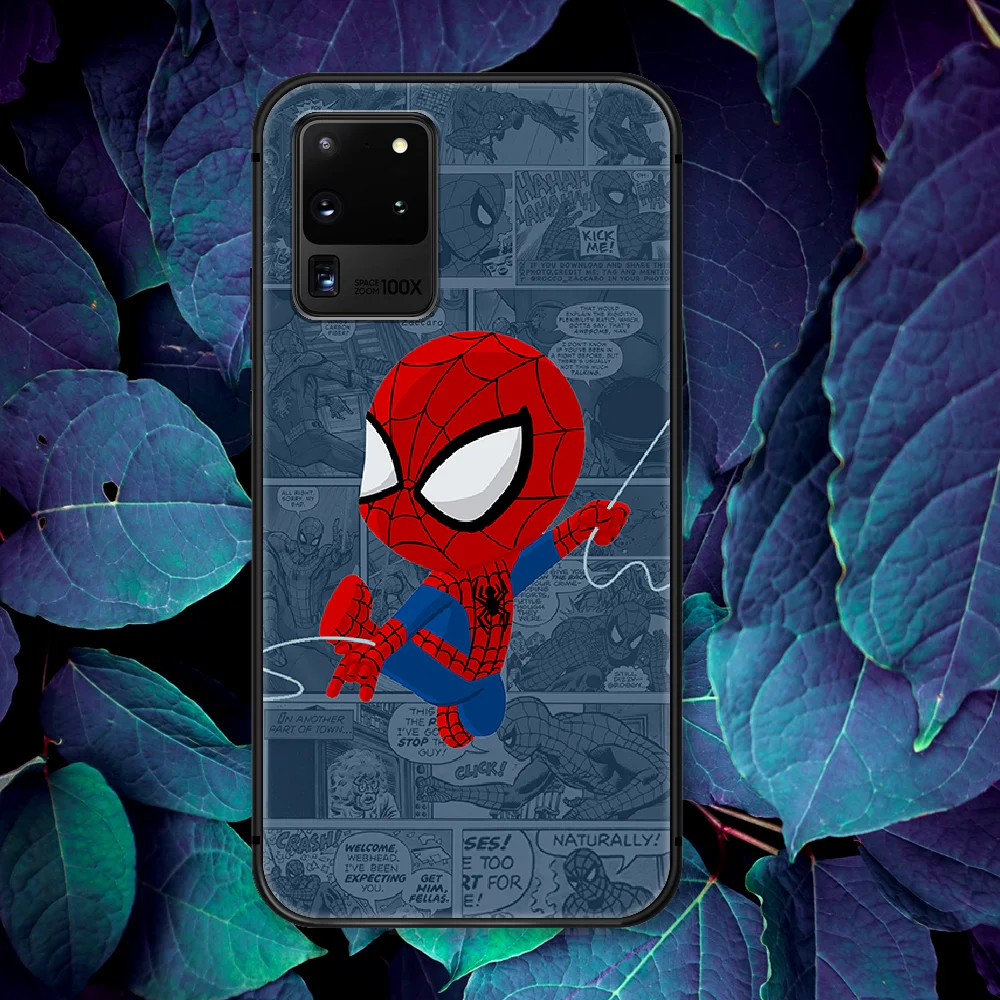 

Spiders man Super Hero Cool Phone Case For Samsung Galaxy Note S 8 9 10 20 Plus E Lite Uitra black Etui Trend Funda Luxury Back