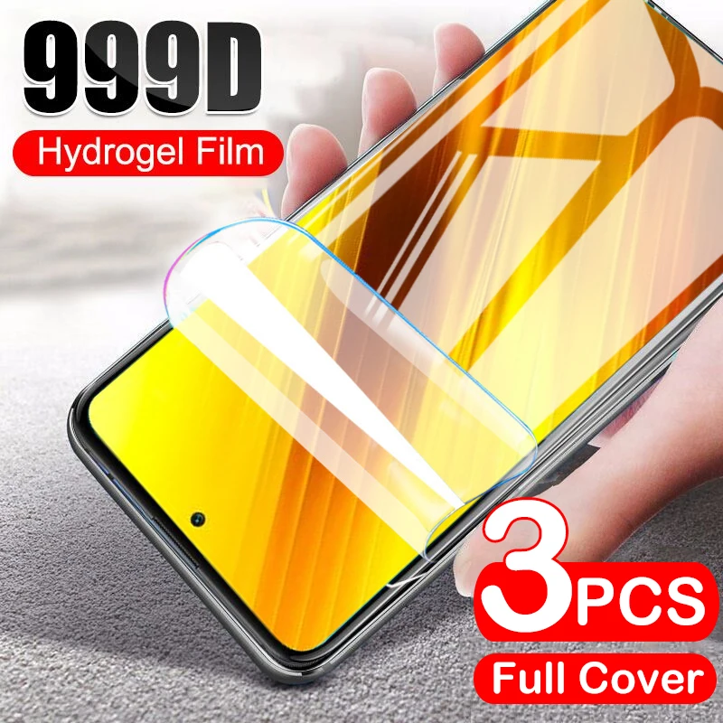 Защитная пленка для экрана Гидрогелевая Xiaomi Mi 11 Note 10 Ultra 10T 9T 9 Lite Poco M3 X3 NFC Pocophone F3 F1 F2