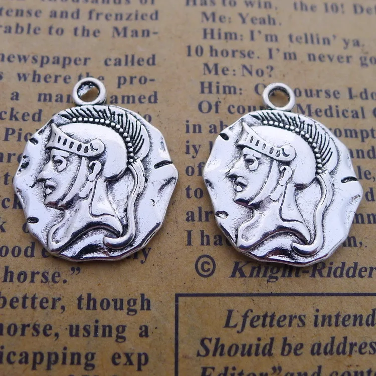 

10 шт аксессуары для сережки античное серебро Цвет рисунком Подвески 20x24mm