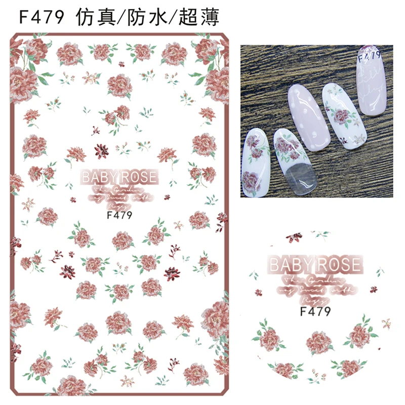 

10PCS 3D Flower Plant Nail Art Sticker Abstract Flower Nail Art Applique Exquisite Handmade DIY Nail Slider Nail Art Decoration