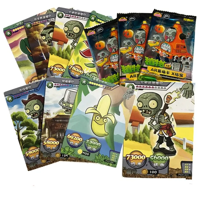 

2021 New 288pcs Plants Vs Zombies Cards Plants Zombies Action Figures Collect Card Pea Shooter Sunflower Trading Card Kid Toy