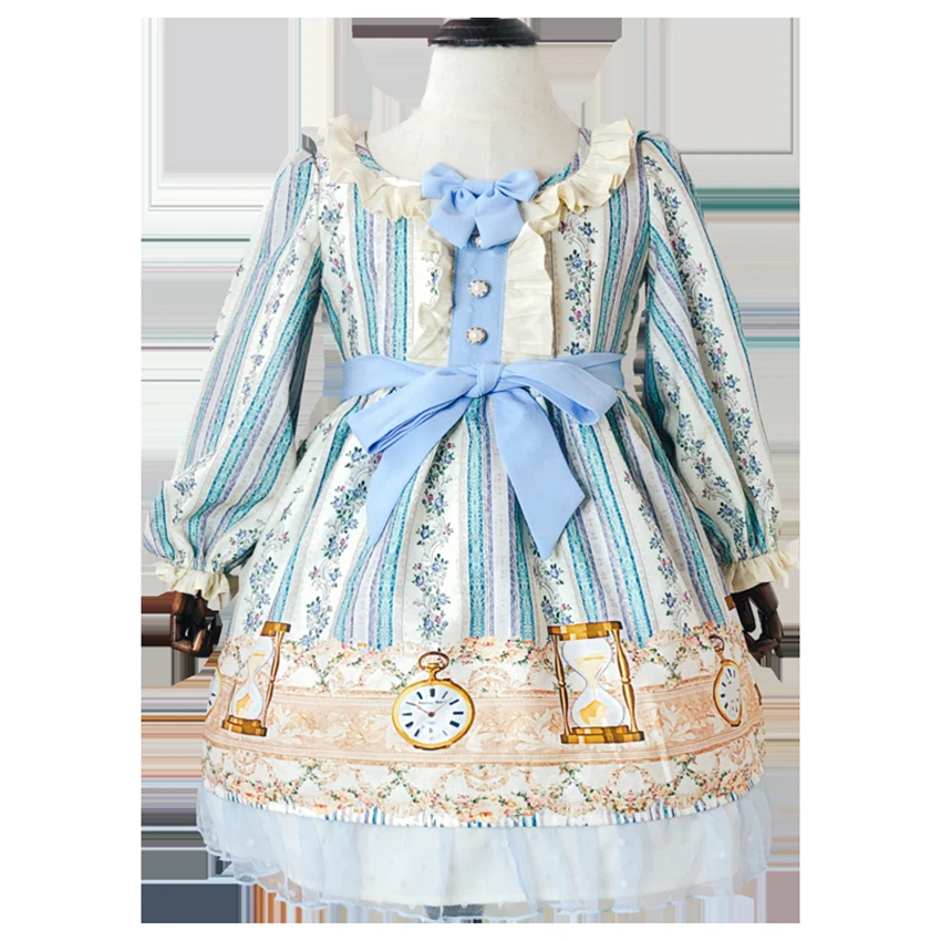 

Children Japanese Traditional Style Lolita Dress for Baby Girl Sweet Skirts Three Quarter Kawaii Lace Cute Costume Birthday Gift