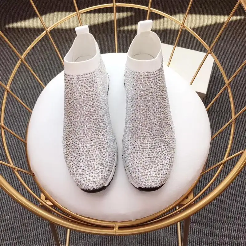 Обувь Женские Вязаные Короткие носки роскошная дизайнерская Повседневная обувь