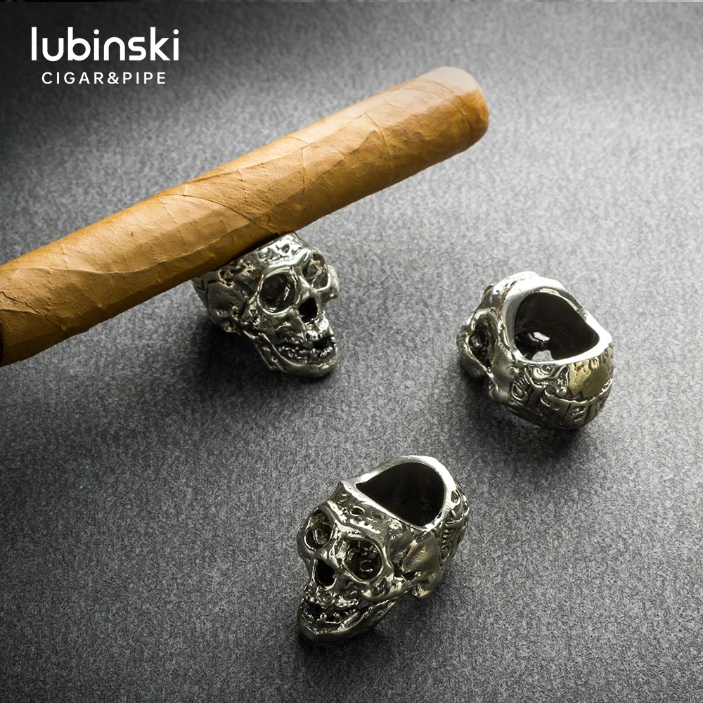 LUBINSKI Bronze Pure Copper Skull Cigar Stand Portable Ashtray Holder Men's Gift | Дом и сад