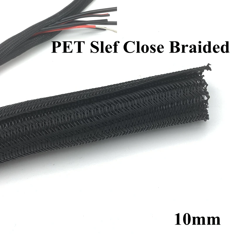 

Expandable Braided 10mm Cable Sleeve Self Closing Cable Management Loom PET Insulated Split Harness Sheath Wire Wrap Protection