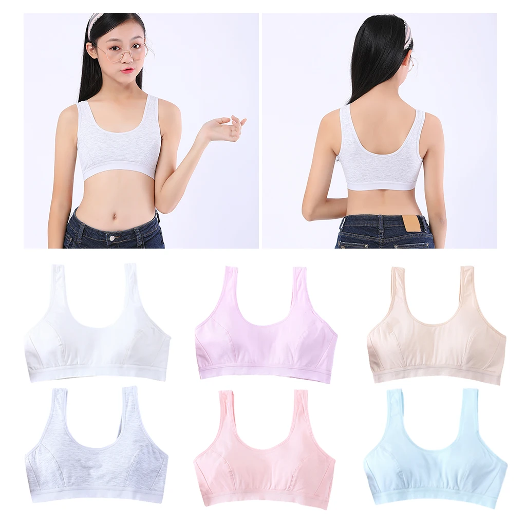 

Teenage Kids Bra Girls Underwear Clothing Cotton Teen Sports Bra with Chest Pad Puberty Girl Training Bra Children Underclothes
