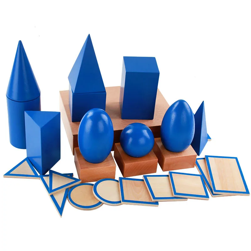 3D формы Геометрические тела деревянный набор геометрических фигур Монтессори