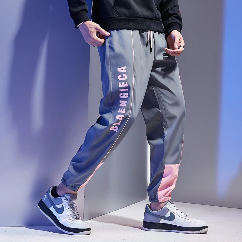 Мужские спортивные брюки в стиле хип хоп с эластичной талией|Повседневные брюки|