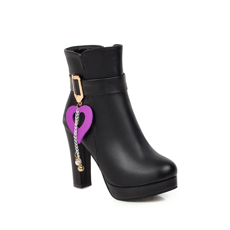 Женские ботильоны на платформе и высоком каблуке с цепочкой бусинами|Женские