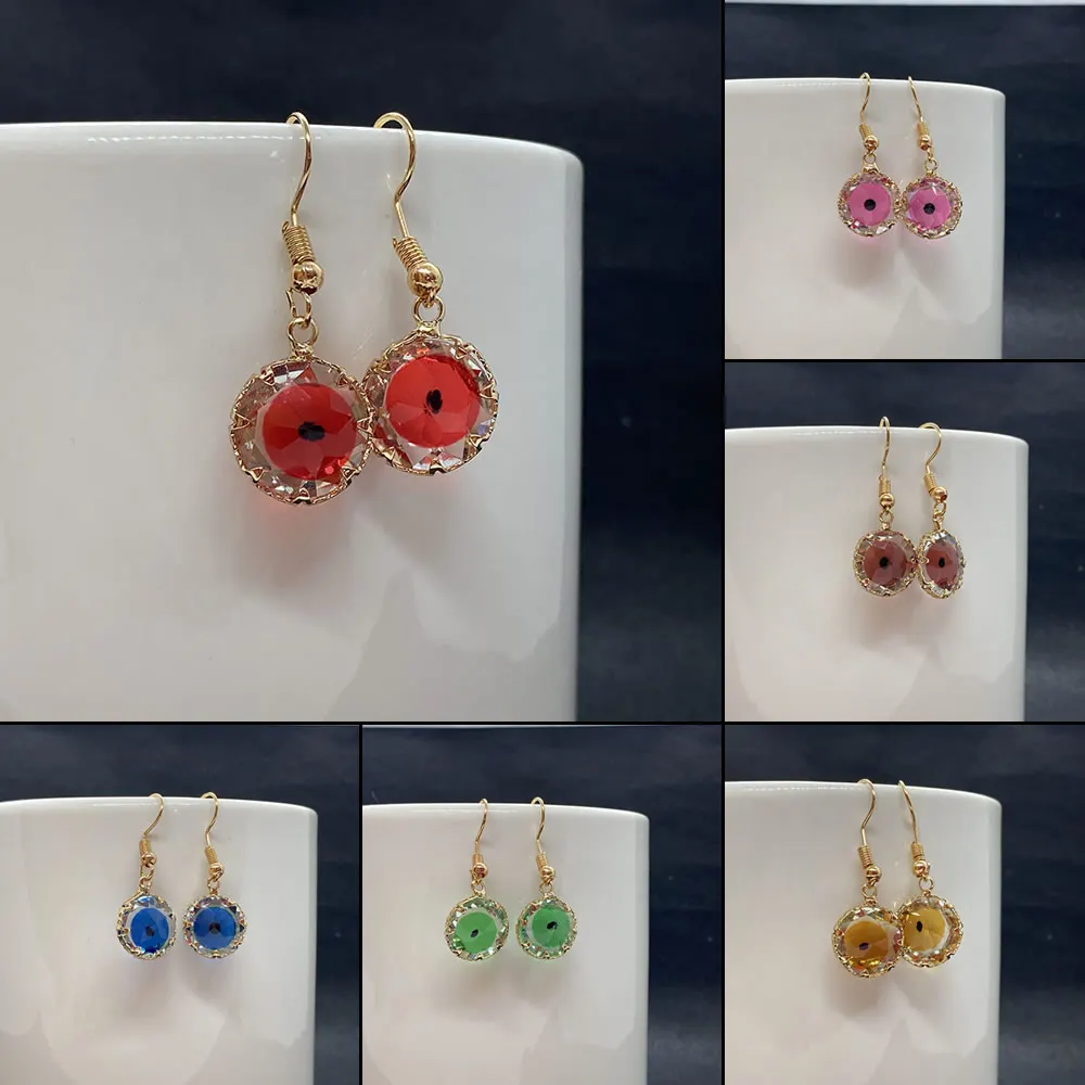 

Crochet Earrings, Ladies' Popular Round Accessories, Suitable for Party Occasions, Crystal Pendants, Charming Fashion Jewelry