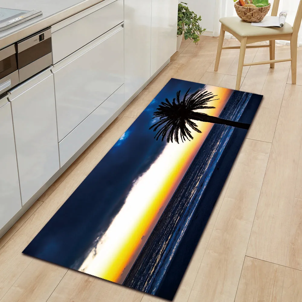 

Modern Sea Kitchen Carpet Entrance Doormat Bedroom Hallway Floor Mat Bathroom Water Absorption Anti-Slip Long Rug