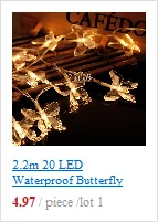 3/5 м 30/50LED Водонепроницаемый звезды Медный провод гирлянда Батарея работает Рождество свадебный Декор J24