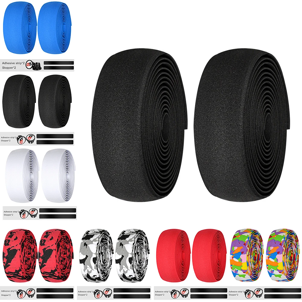 

6pcs/set Adhesive Bike Handlebar Tape Road Bike Grip Tape EVA Anti-Slip Shock Absorption Bicycle Handlebar Wraps Bike Accessory