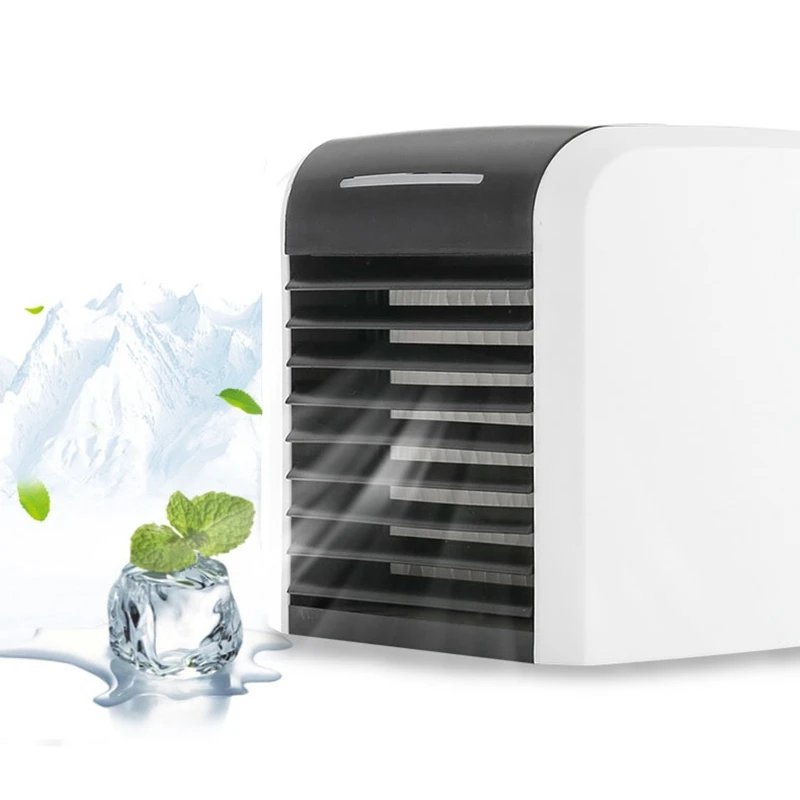 

Air Cooler, Mini Portable Air Conditioner Fan Noiseless Evaporative Air Humidifier, Personal Air Conditioner, LED Night