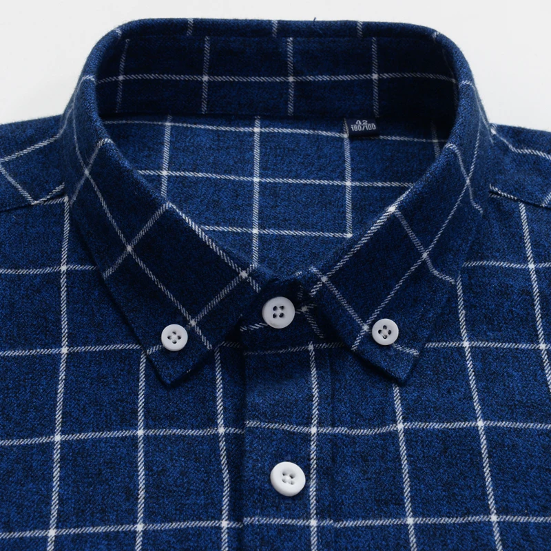 Plus Zise 7XL 8XL 9XL 10XL Men Casual Plaid Shirt 2020 New 100% Cotton Long Sleeve Business Loose Shirts Male Brand Clothing | Мужская