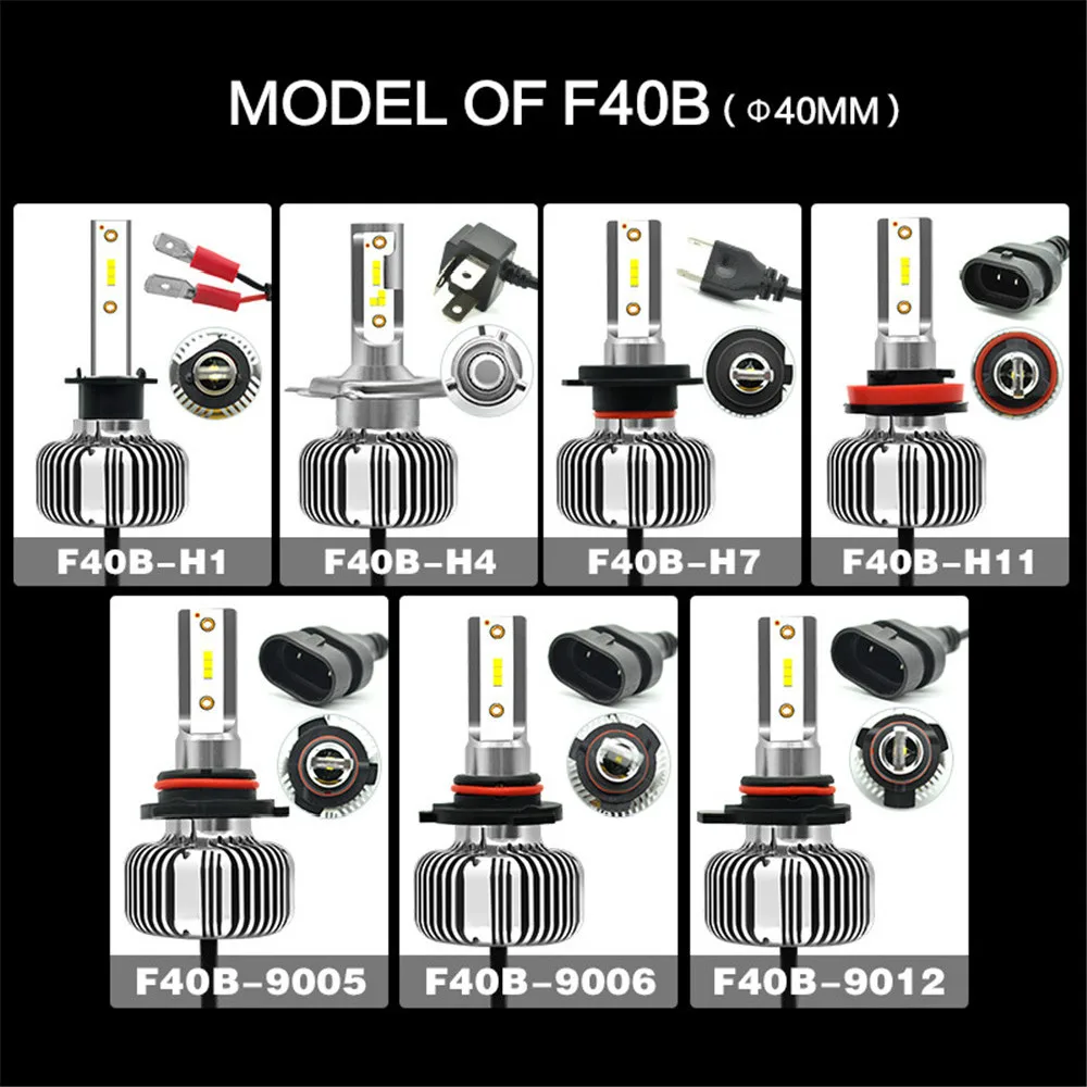 Universal CSP Car LED Headlight Bulbs H1 H4 Lemp H7 H11 9005/6 9012 Bult-in Smart Drive Chip 6000K 9-32V 18-25W Lights | Автомобили и