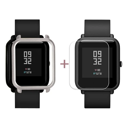 Золотой Защитный чехол-накладка для Huami Amazfit Bip Younth Watch с защитной пленкой для экрана, тонкая красочная рамка, корпус из поликарбоната, идеально подходит для S30 - Цвет: Золотой