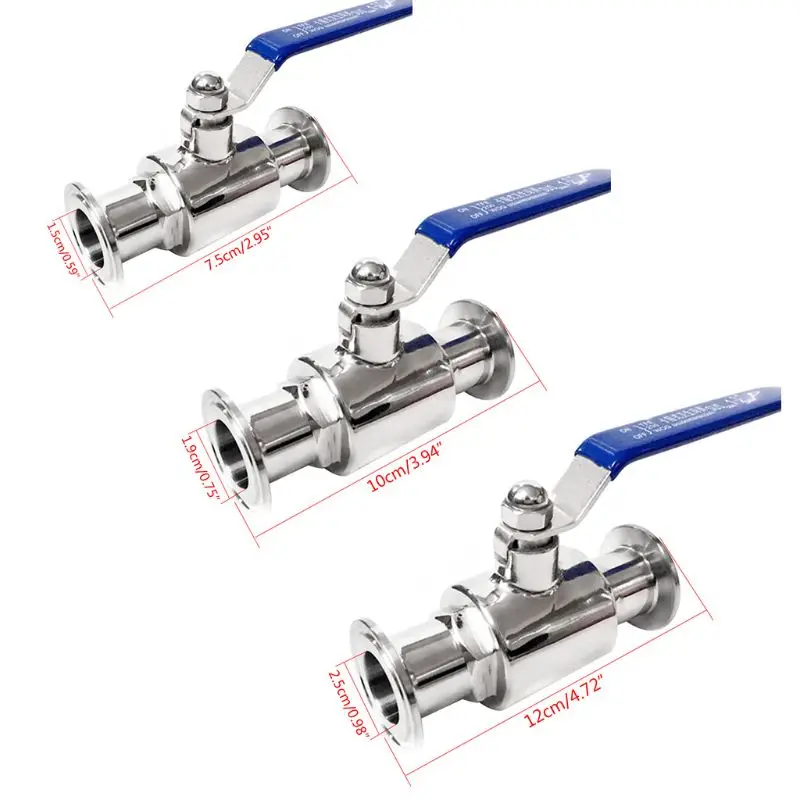 

304 stainless steel sanitary fast mounting ball controller three clamp type quick mounting pipe fittings