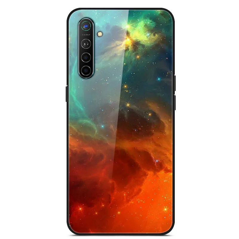 Чехол для Oppo Realme X2, чехол из закаленного твердого стекла для Oppo Realme XT X2 Pro, чехол, мягкий силиконовый бампер с принтом - Цвет: Слоновая кость