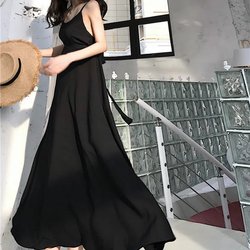 Платье женское ТРАПЕЦИЕВИДНОЕ с открытой спиной пикантное Бандажное длинное