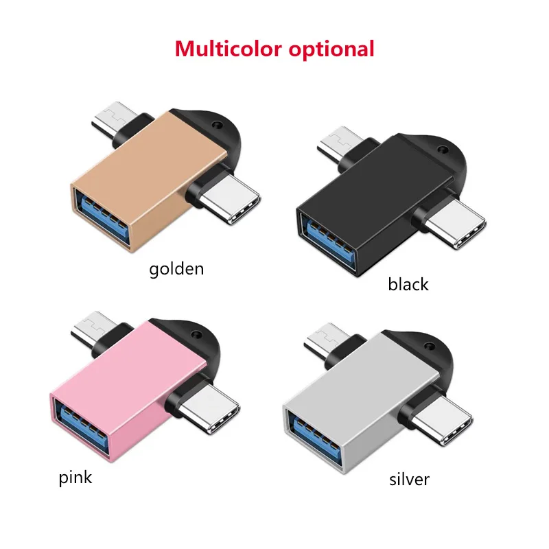 Адаптер 2 в 1 Type C Micro USB OTG для Android Huawei преобразователи передачи планшетов жестких