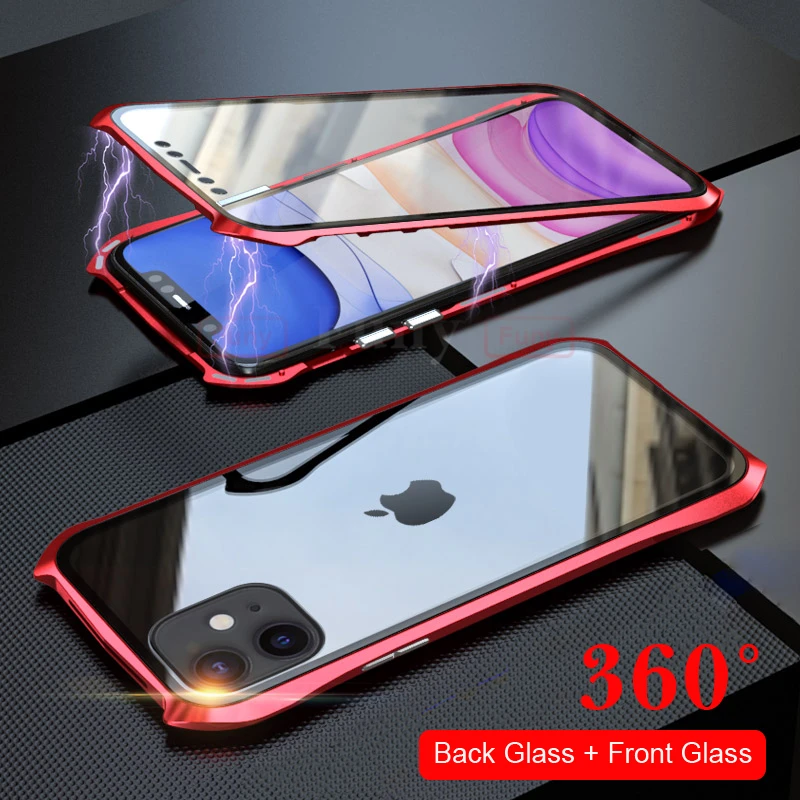 Для iPhone11 Pro Max Чехлы Магнитный чехол для iPhone 11 чехол 360 металлический чехол для телефона полное покрытие чехол для телефона iPhone11 Pro