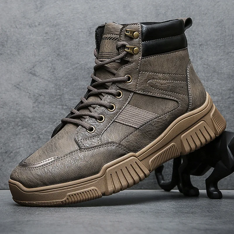 

Men Boots 2021 Autumn New Fashion Man Short Shoes Outdoor Comfy Classic Male Shoes Durable Outsole Men Casual Boots