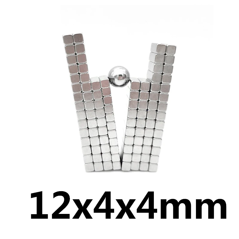 

50~200pcs 12x4x4 Block Powerful Magnet sheet Super Neodymium Magnet 12mmx4mmx4mm N35 Stong NdFeB Permanent Magnet Square12*4*4