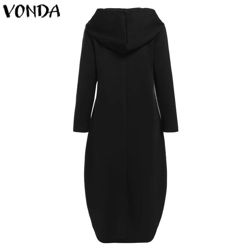 Осенне-зимнее платье VONDA 2019 женский свитер пуловер Повседневный свободный с