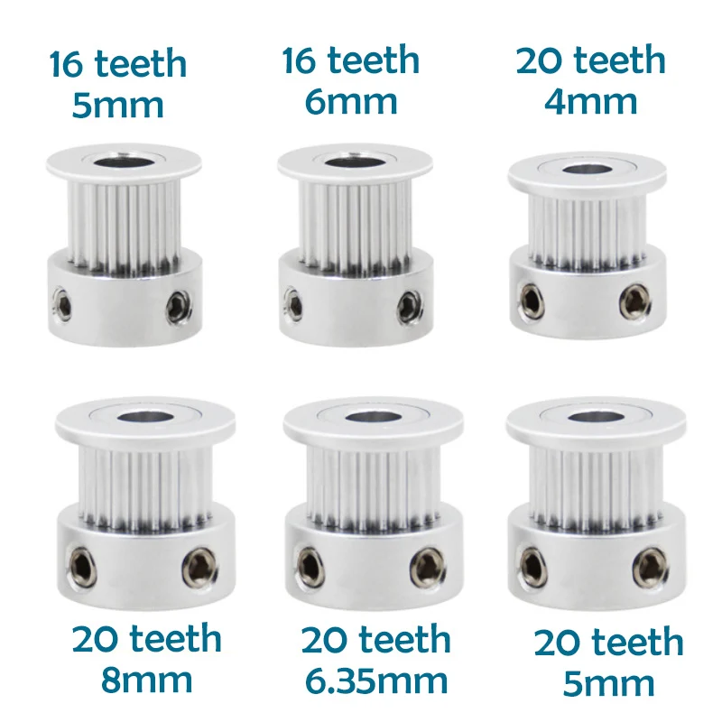 Запчасти для 3D-принтера GT2 зубчатый шкив 16 2GT 20 Алюминиевый диаметр 5 мм 8