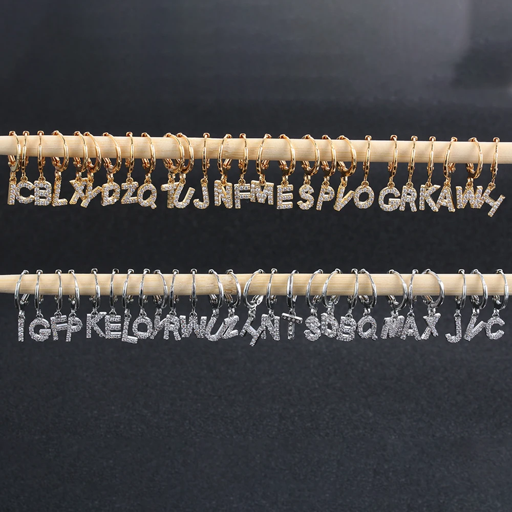 26 букв алфавита начальные Висячие серьги для девочек персонализированные имя