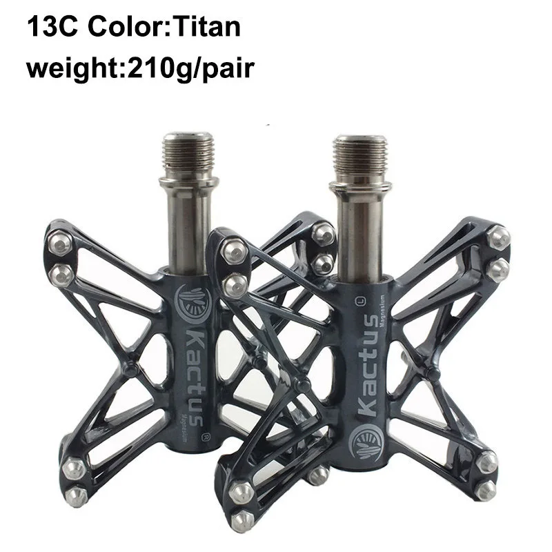 13C 210g titan 161 г/пара, титановые оси, педали для велосипеда, противоскользящие, ультралегкие, ЧПУ, MTB, педали для шоссейного велосипеда, велосипедные BMX 3, герметичные педали с подшипником - Цвет: 13C 210g titan