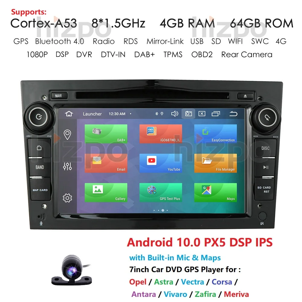 Автомагнитола 2Din 7 дюймов 4G ROM Android 10 для opel Vauxhall Holden Astra H Vectra Antara Zafira Corsa Vivaro Meriva Dvd
