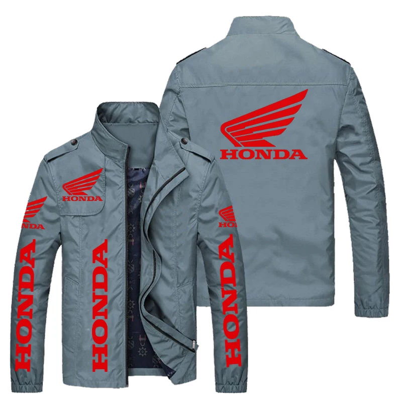 

Honda Motorcycle Racer Jacket Honda Red Wing Print Outdoor Waterproof Biker Jacket Windbreaker Loose Bomber Jacket Men Clothing