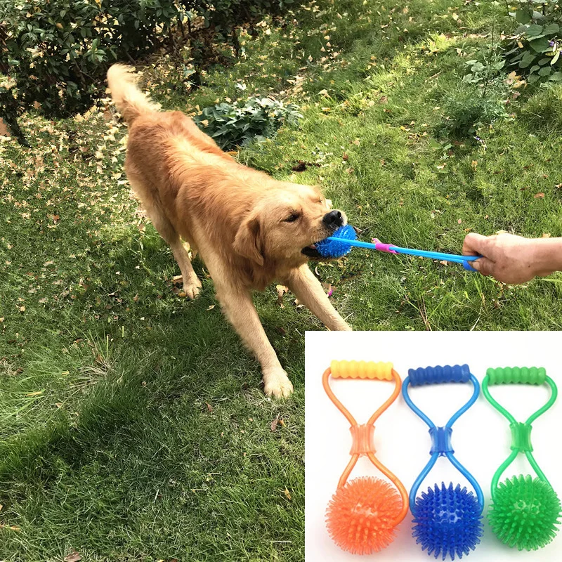 

3 Colors Soft Rubber Pet Toys For Large Dogs Push TPR Ball Dog Toy Elastic Rope Tooth Cleaning Playing IQ Treat Puppy Chew Toys