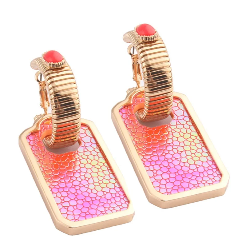 

TRENDY Leather Earring Large Long Row Geometry Drop Big Earrings Ring Dangle Woman Band Brinco Ear Oorbellen Christmas Gift