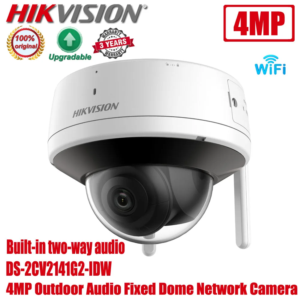 Original Hikvision DS-2CV2141G2-IDW 4MP Wifi Wireless Built-in Two Way Audio Outdoor IR Fixed Dome Network Camera
