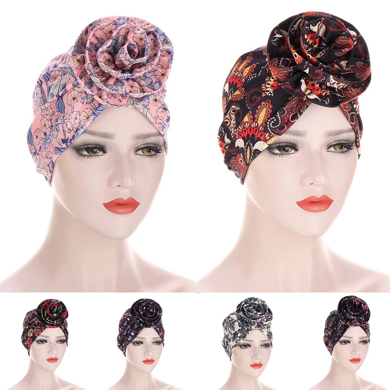 

Fashion Muslim Turban Hat Bonnet Hat Sleep Hat Night Cap Headscarf Head Cover Folds Stretch Bandana Head Wrap Long Scarf