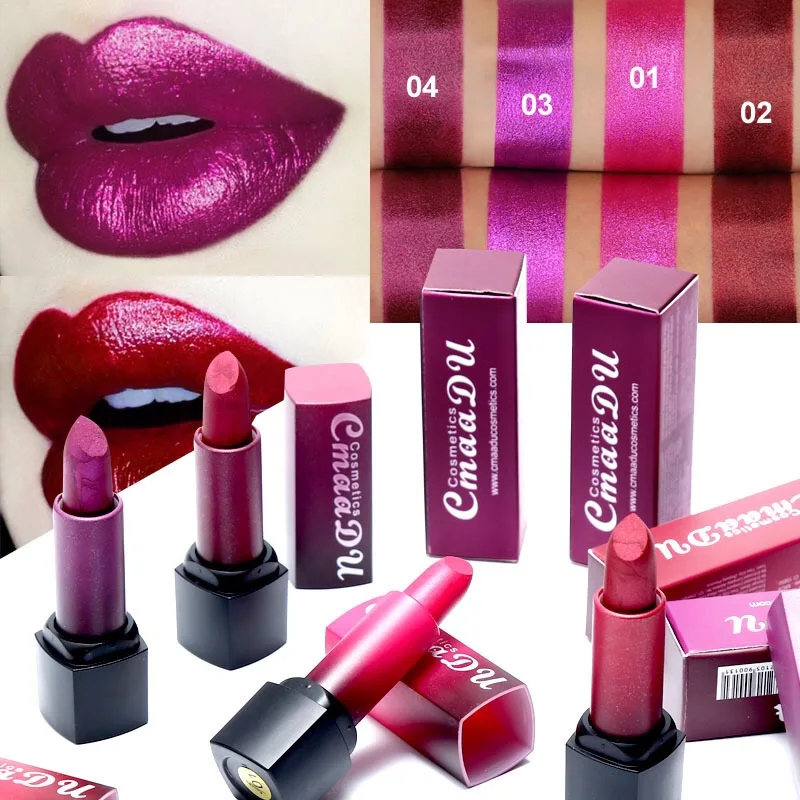 

TSMC Lips Makeup Lipstick Waterproof Long Lasting Pigment Nude Pink Mermaid Shimmer metal color Lipstick Luxury Makeup Drop ship