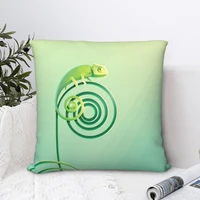 green chameleon lizard square pillowcase cushion cover spoof zipper home decorative polyester pillow case for car nordic 4545cm