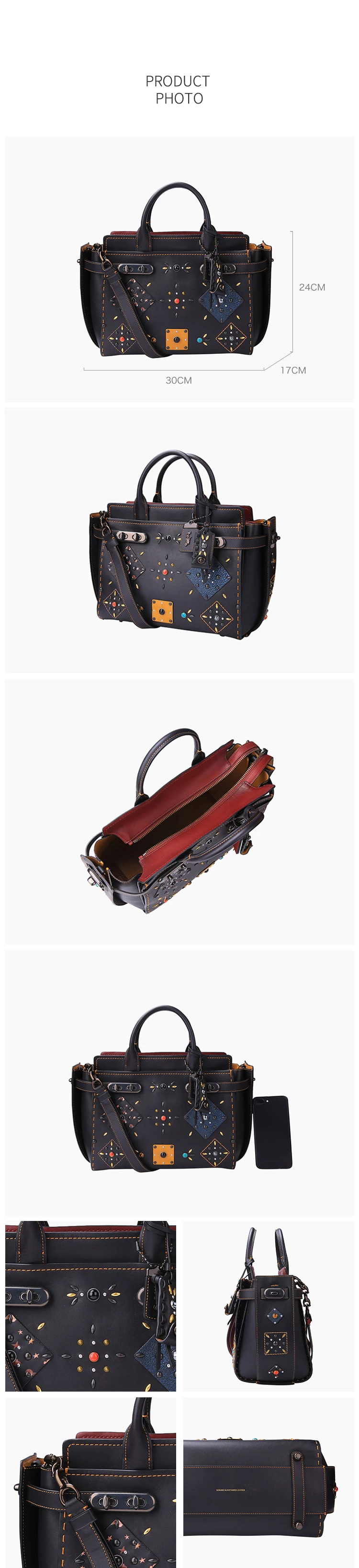 Coach Swagger кожаная сумка Carryall сумка 25475