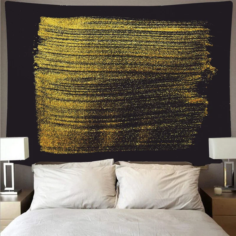 Черный фон дверные ручки золотые с красочными рисунками большой художественный